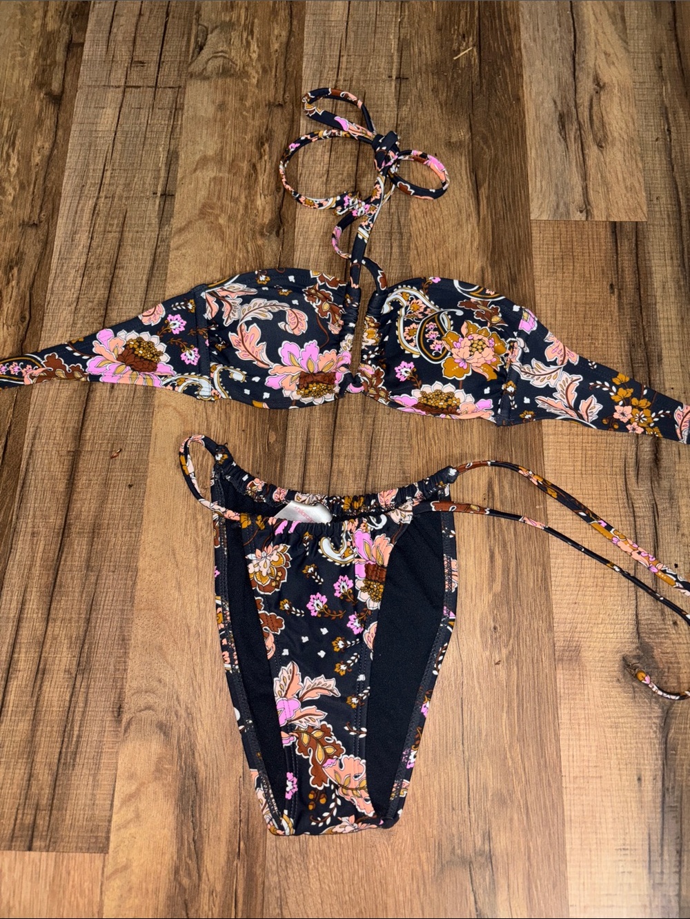 Xhilaration Navy Floral Paisley Bikini Bottoms